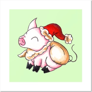 Santa Piggy Posters and Art